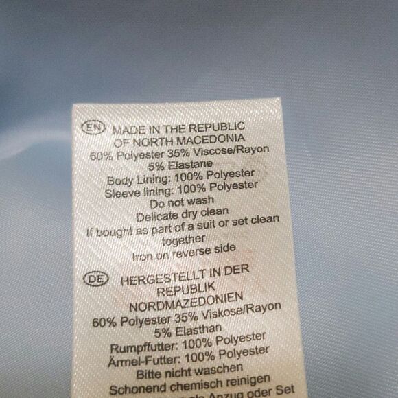 Hobbs London $290 Elize Jacket US 10 Pale Blue Open-Front Collarless 3/4 Sleeve - Picture 8 of 9